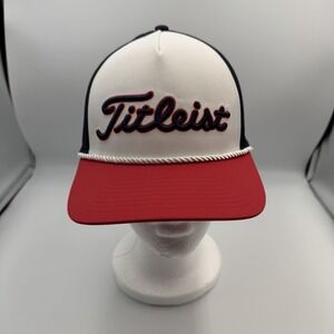 Titleist Golf 2023 MENS Tour Rope Semi Curve Hat/Cap - Red/White/Blue